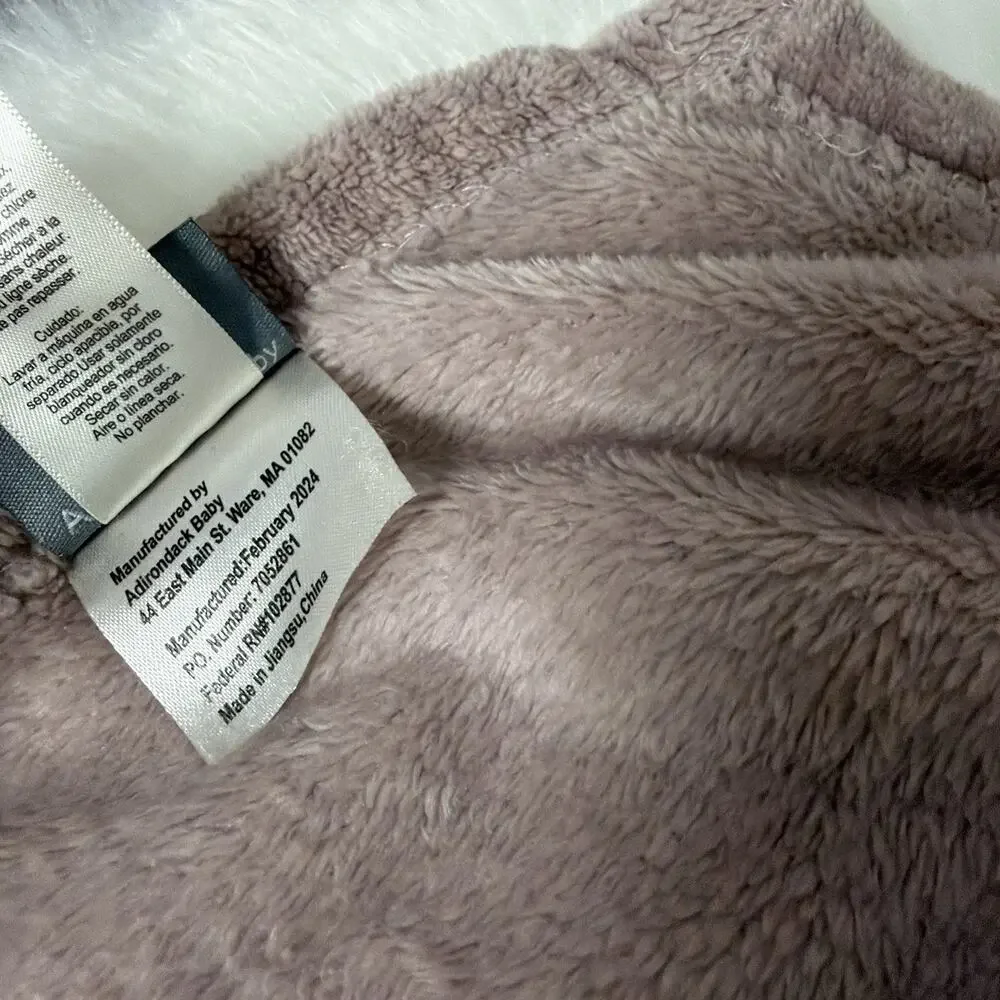 Adirondack Baby Blanket Silver Hearts Rose Pink Security 30